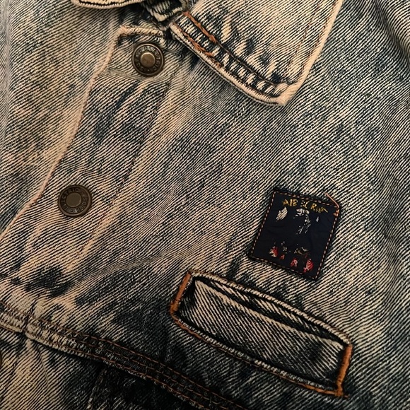Vintage 90s American Eagle Electric Kids Acid Wash Denim Jacket Size 4 Boys - Picture 4 of 7